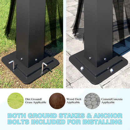 12-Ft X 10-Ft Hardtop Black Gazebo with Hardtop Roof (Screen Included)