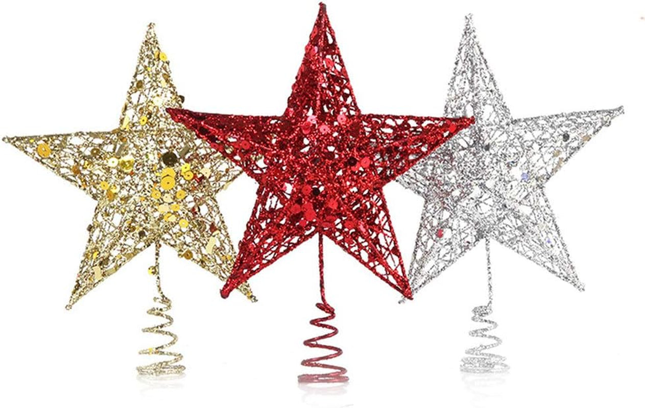 Christmas Tree Ornament Decorate Christmas Tree Decoration Supplies Star Celebrity Sequins Vertical Ornaments Star Decoration