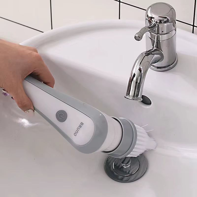 CleanMaster™ 6-in-1 Wireless Electric Scrub Brush – Adjustable Cleaning Tool for Bathroom, Kitchen & Window