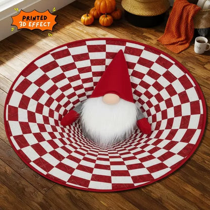 Santa Claus Christmas 3D Printed round Mat Christmas Christmas Decor Christmas Welcome Door Mat Winter Home Christmas Decoration