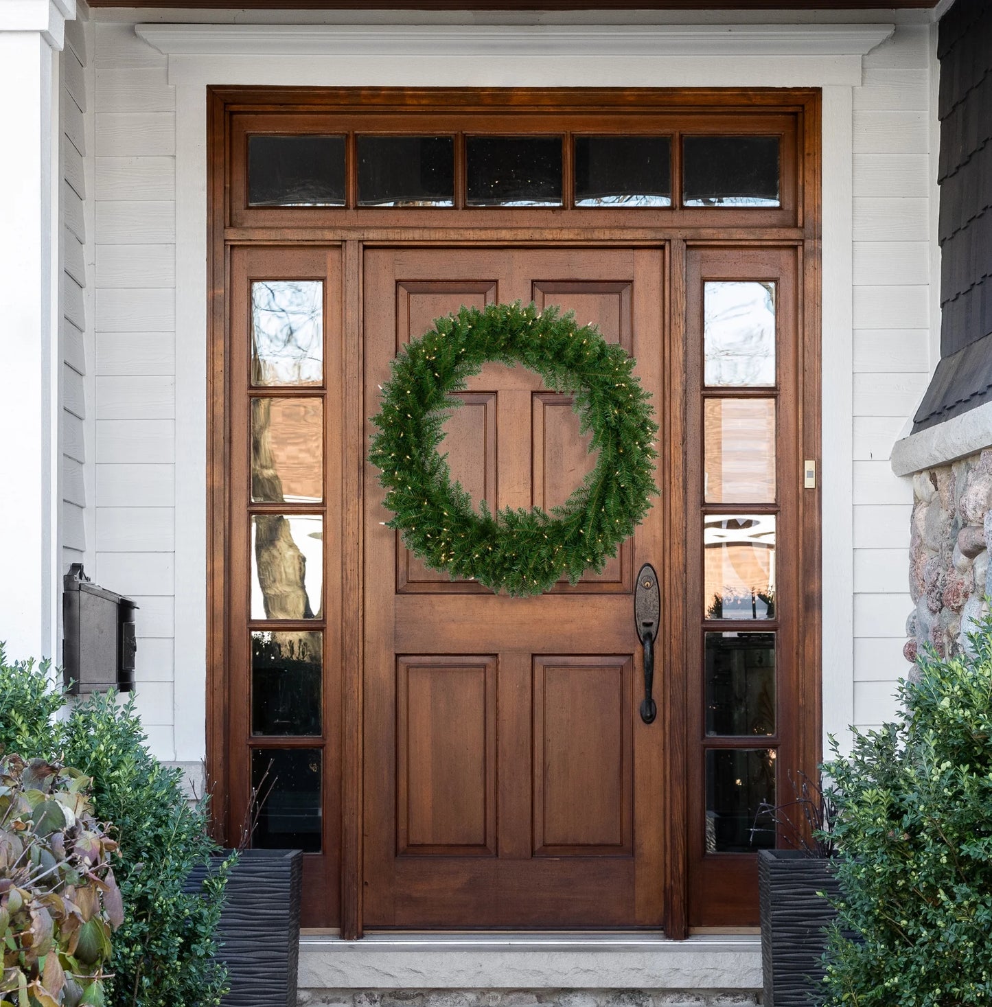 36" Prelit Eastern Pine Artificial Christmas Wreath - Clear Lights