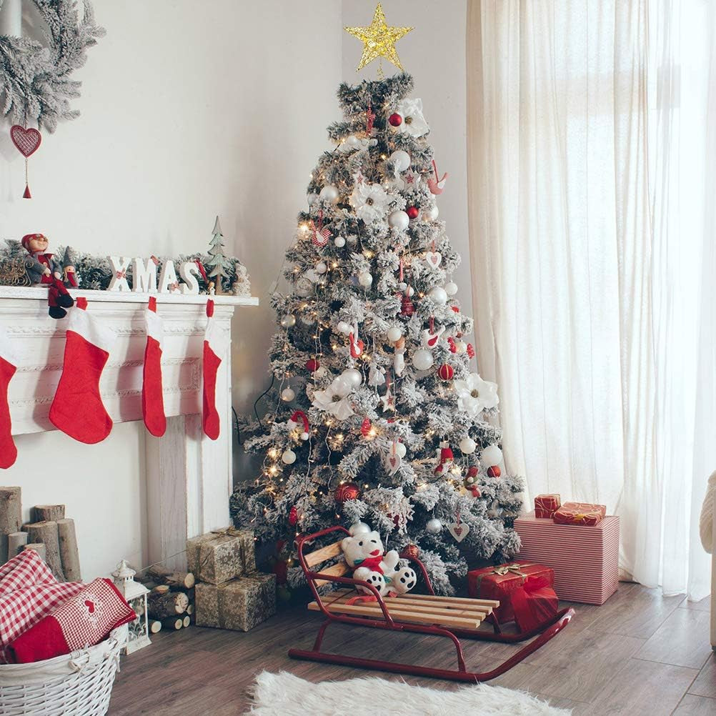 Christmas Tree Ornament Decorate Christmas Tree Decoration Supplies Star Celebrity Sequins Vertical Ornaments Star Decoration