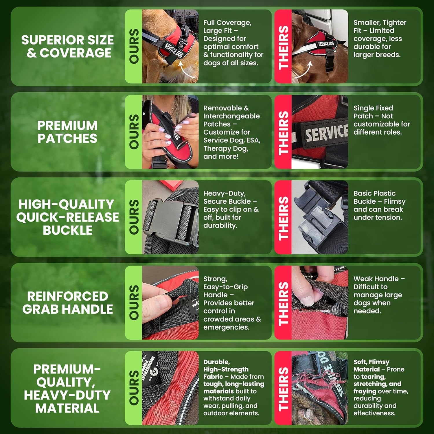 Service Dog in Training Vest with Hook and Loop Straps and Handle - Harnesses in Sizes from XXS to XXL - Service Dog Vest Harness Features Reflective Patch and Comfortable Mesh Design