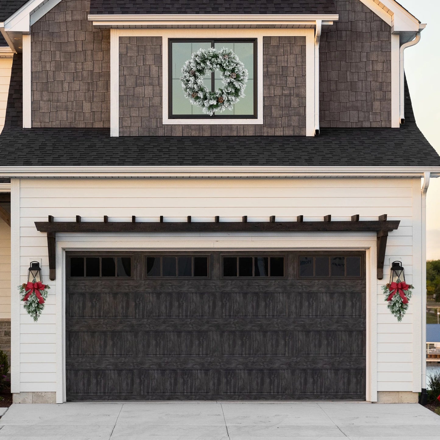36" Unlit Flocked Angel Pine with Pine Cones Artificial Christmas Wreath