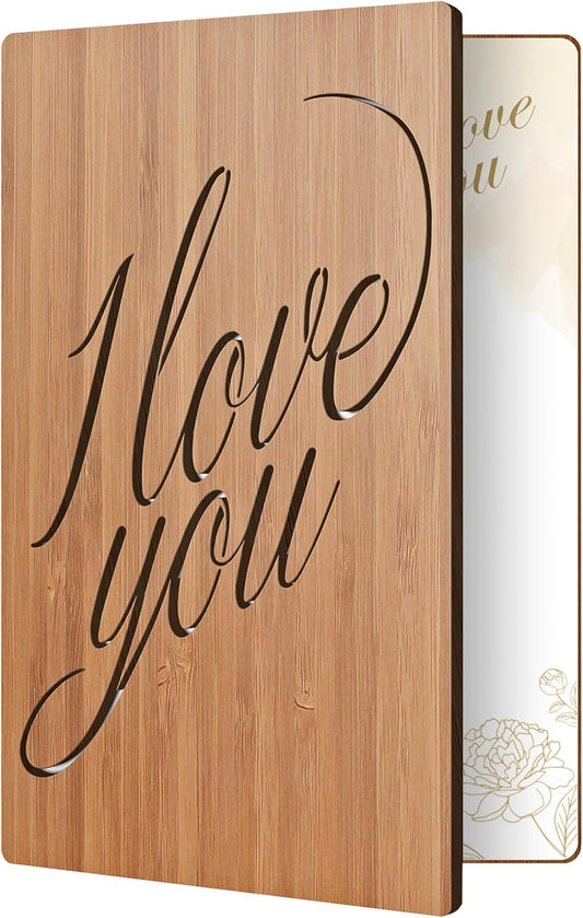 Heartspace Cards Love & Valentine Card, Handmade Bamboo Valentine'S Day Cards, Valentines Day Cards for Her, Wife, Adults, Valentines Day Card Wife, Valentines Gifts, Valentine Day Gift Him, Cursive