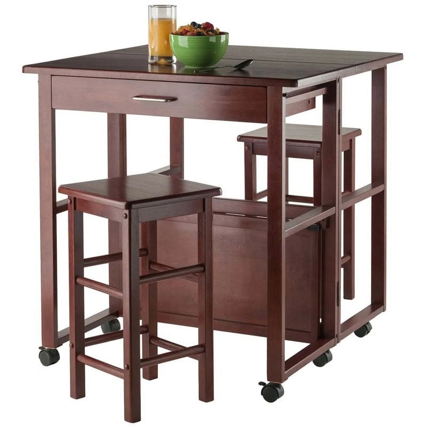 Wood Fremont 3-Piece Space Saver Set, Walnut Finish