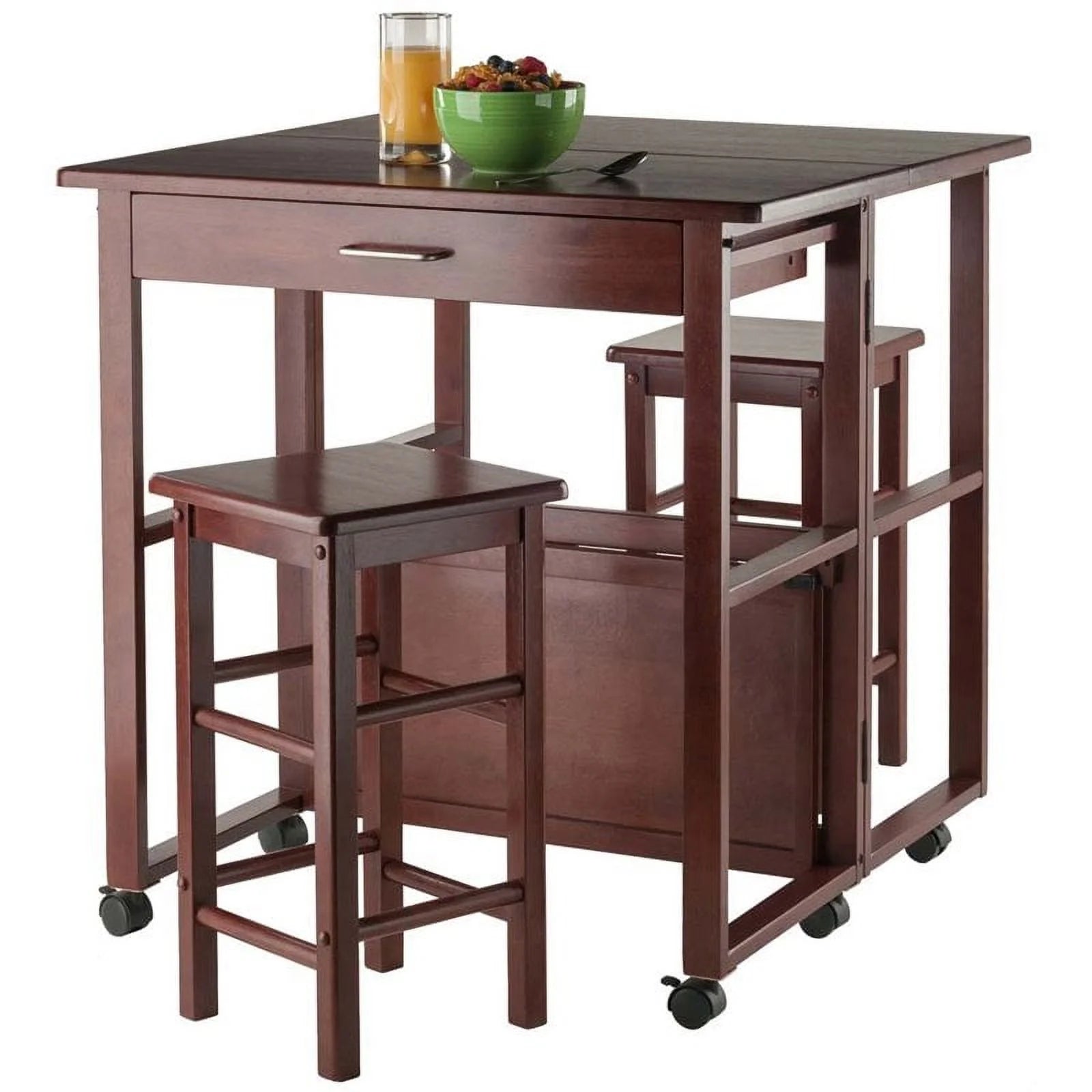 Wood Fremont 3-Piece Space Saver Set, Walnut Finish