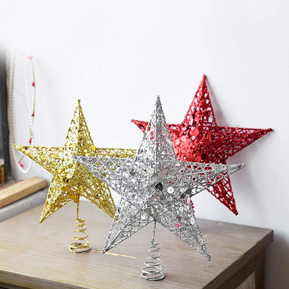 Christmas Tree Ornament Decorate Christmas Tree Decoration Supplies Star Celebrity Sequins Vertical Ornaments Star Decoration