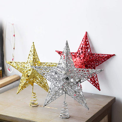 Christmas Tree Ornament Decorate Christmas Tree Decoration Supplies Star Celebrity Sequins Vertical Ornaments Star Decoration